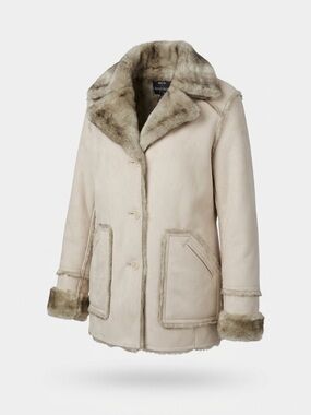 Dennis Basso reversible cream & tan fur coat XS